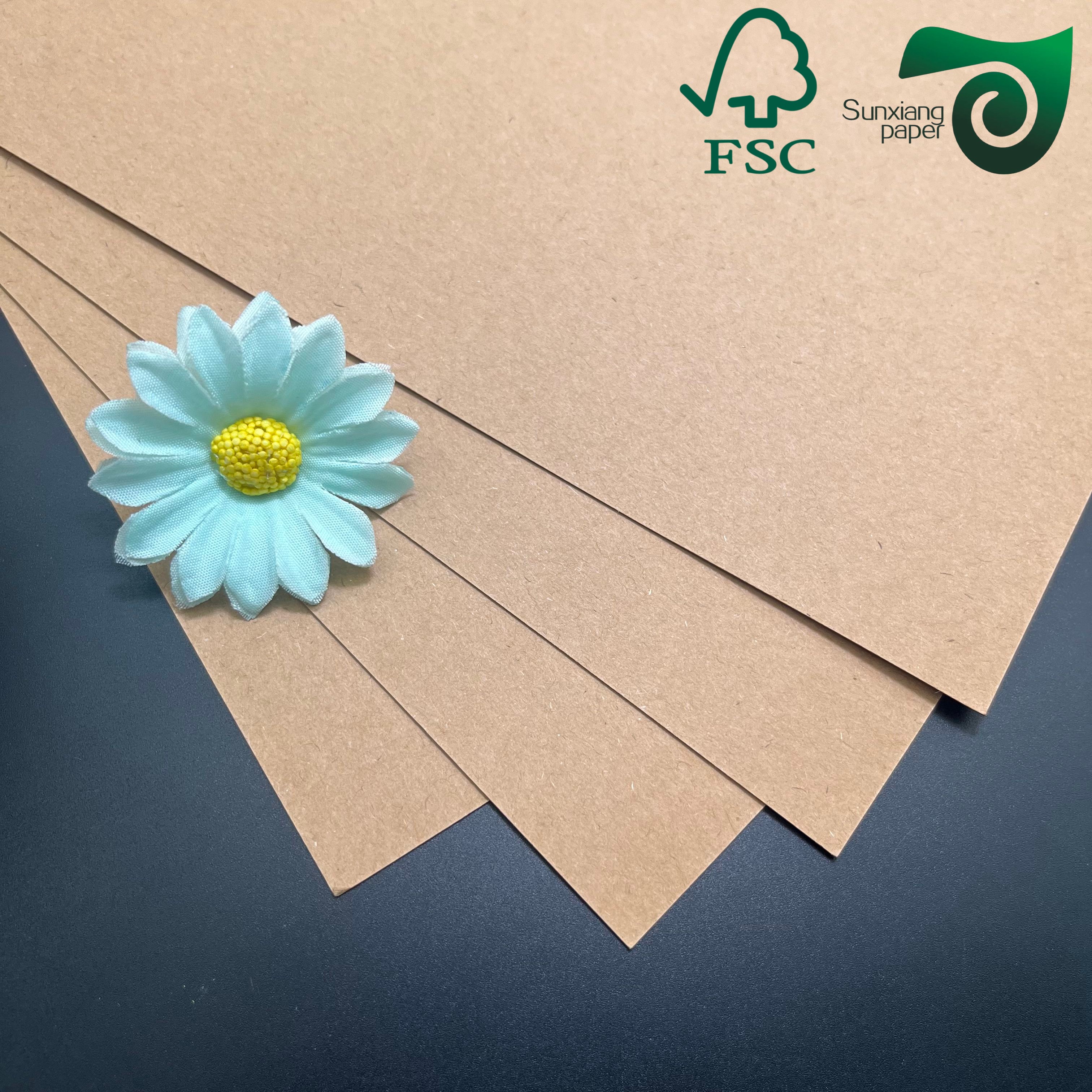 FSC certified food grade brown kraft board 270gsm 300gsm ideal for lunch boxes and food packaging