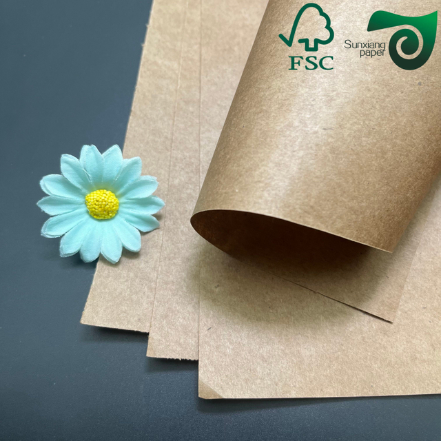 FSC 90gsm high strength brown food grade kraft paper, suitable for kraft paper bags and handbags