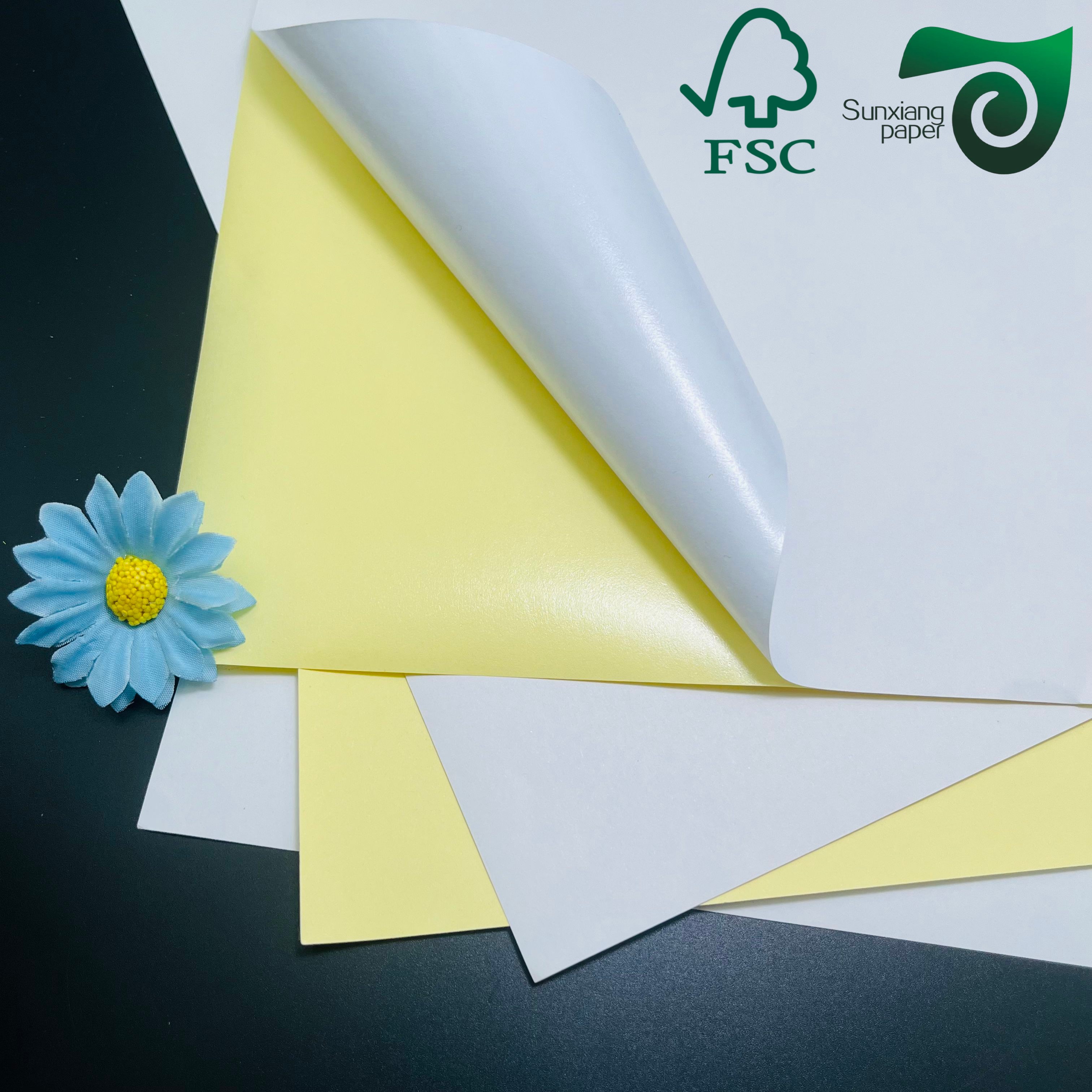 FSC Matte Finish Art Paper Based Self Adhesive Sticker Paper GSF Series for Premium Labeling
