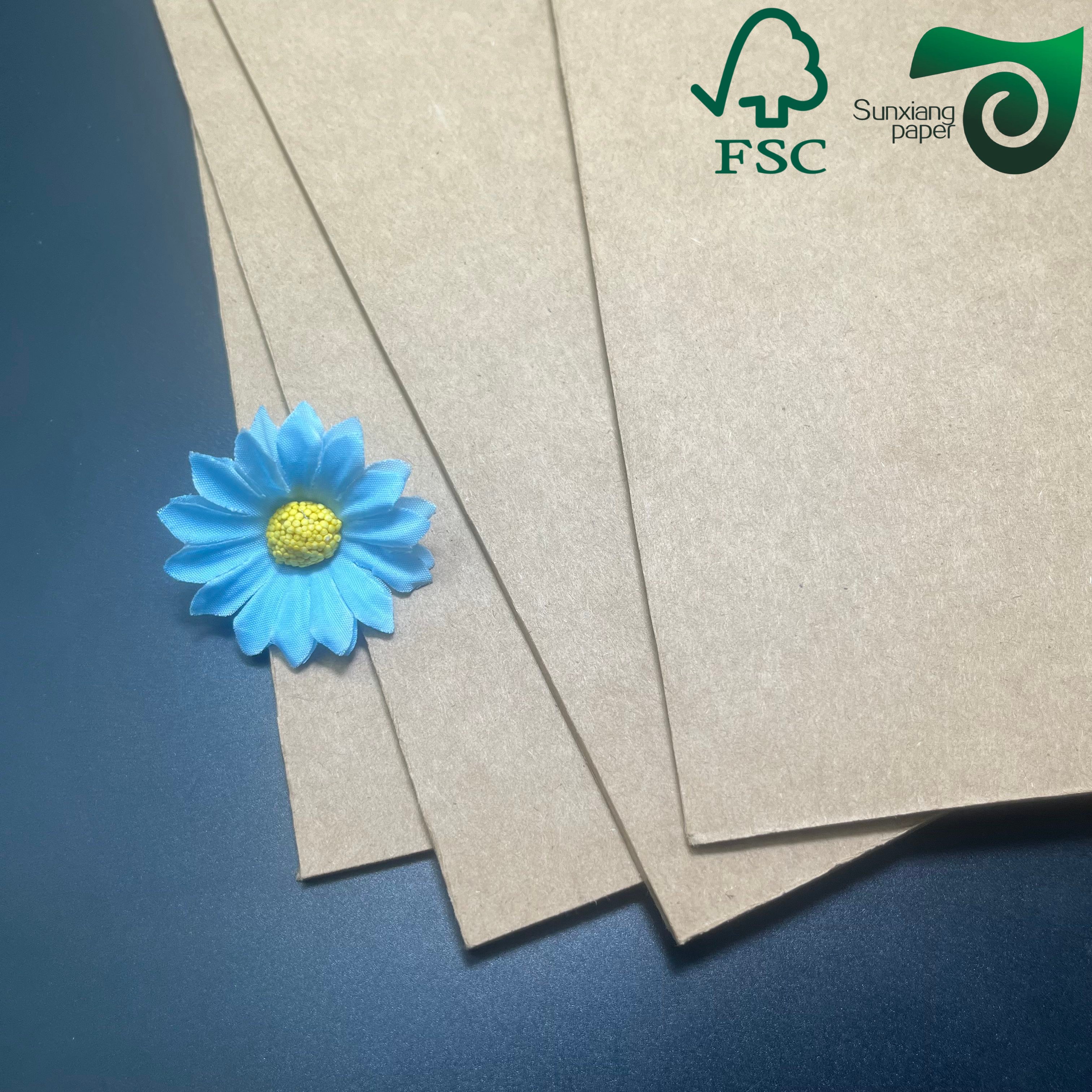400gsm FSC Certified Food Safe Brown Kraft Cardboard food grade packaging material for food cartons and boxes
