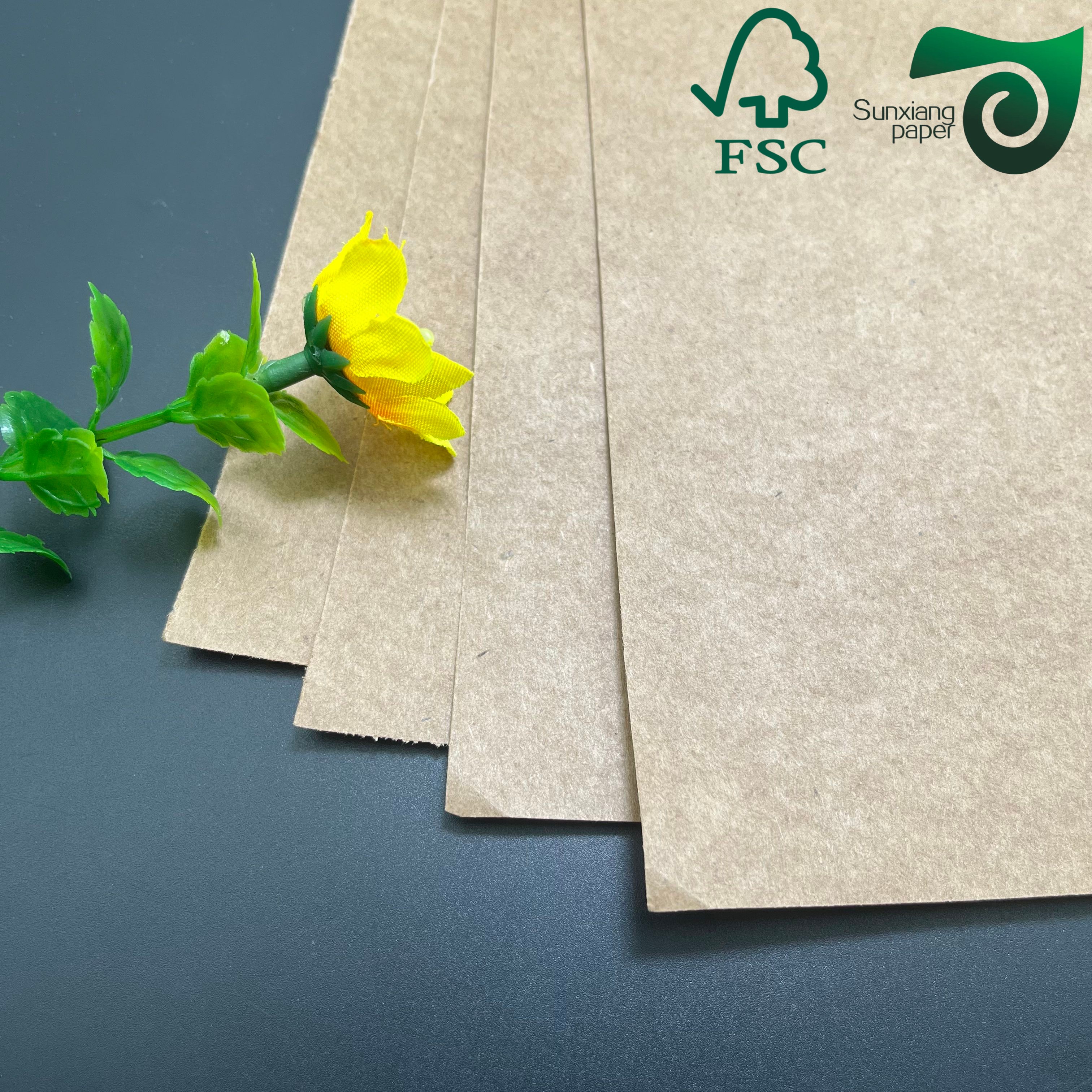 FSC 90gsm high strength brown food grade kraft paper, suitable for kraft paper bags and handbags