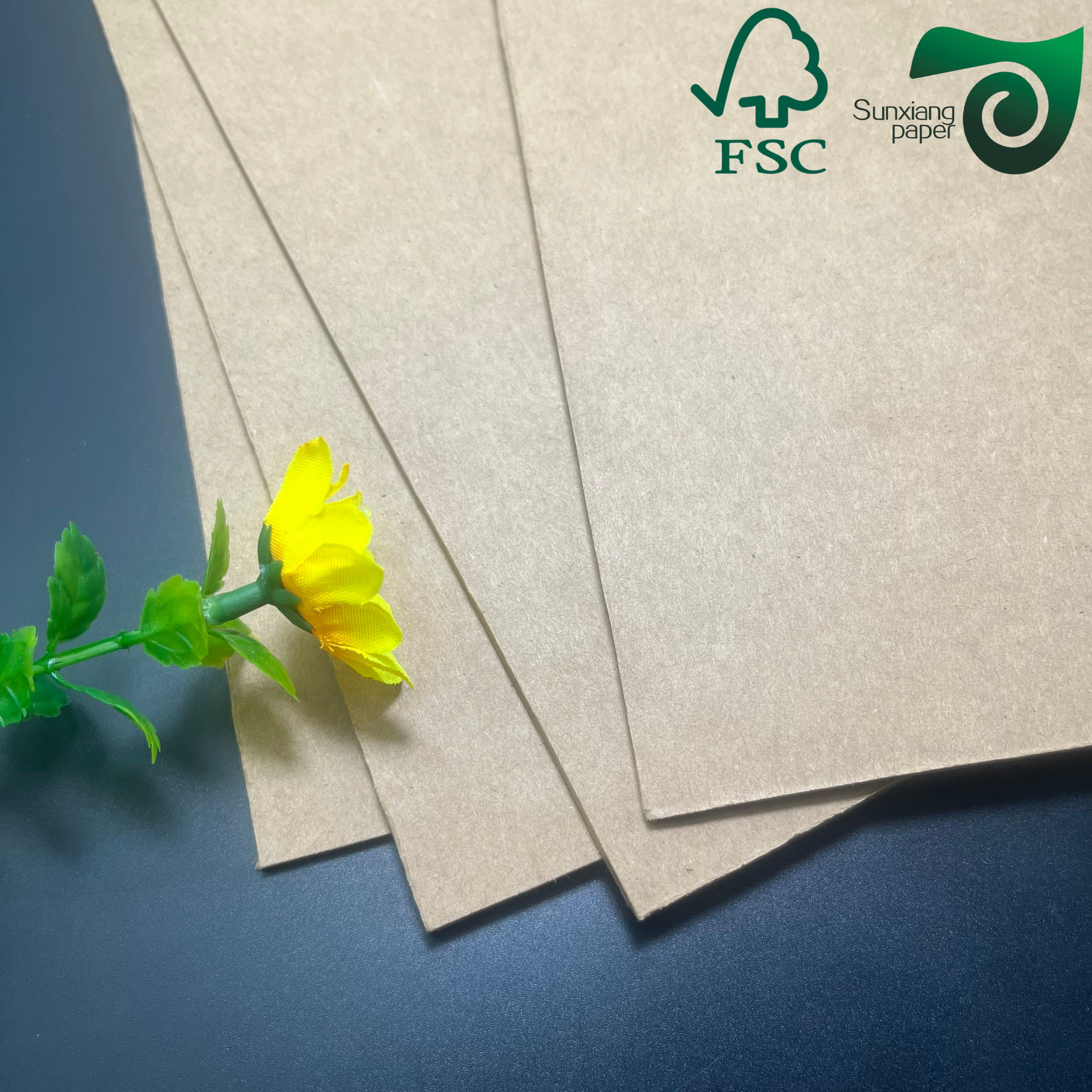 400gsm FSC Certified Food Safe Brown Kraft Cardboard food grade packaging material for food cartons and boxes