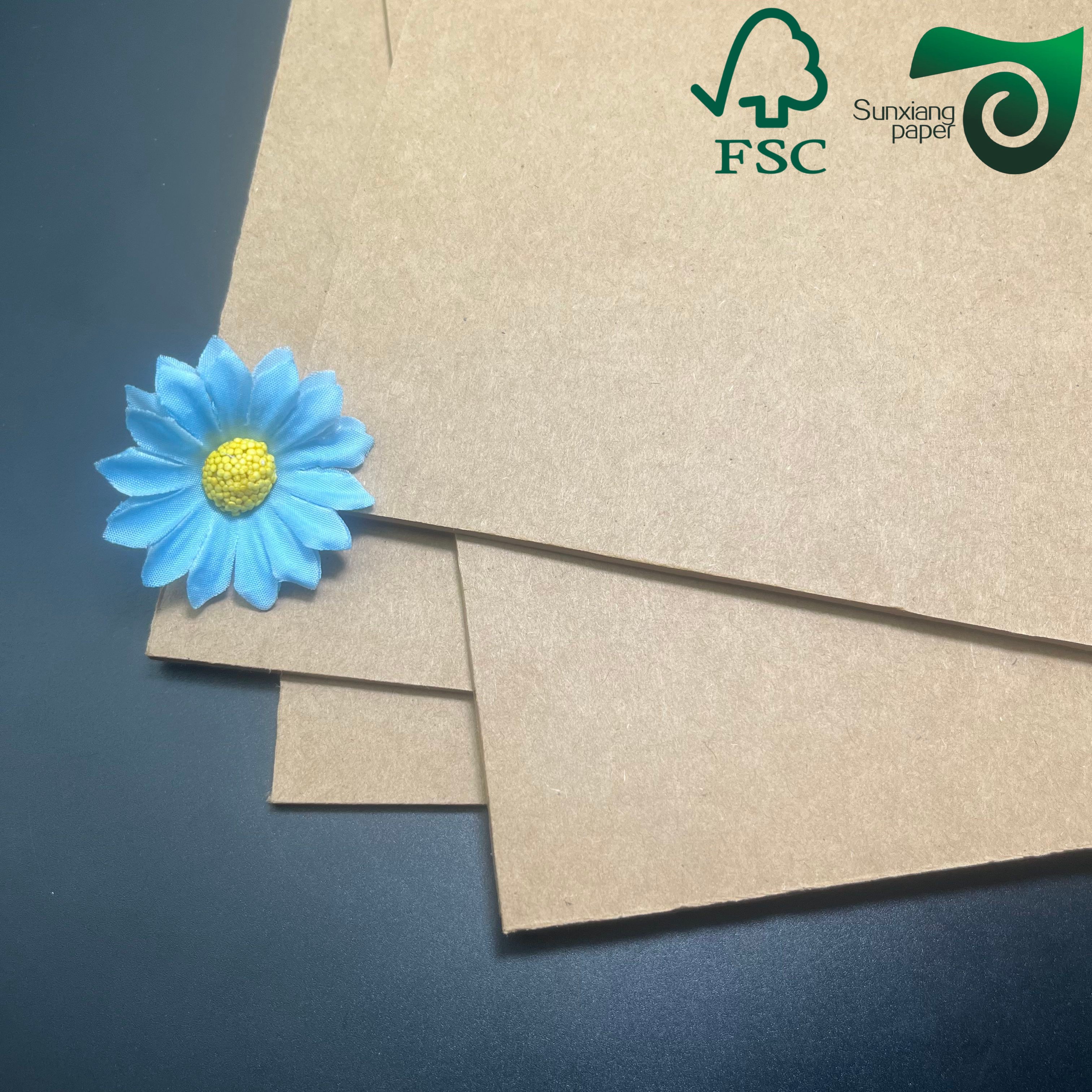 400gsm FSC Certified Food Safe Brown Kraft Cardboard food grade packaging material for food cartons and boxes