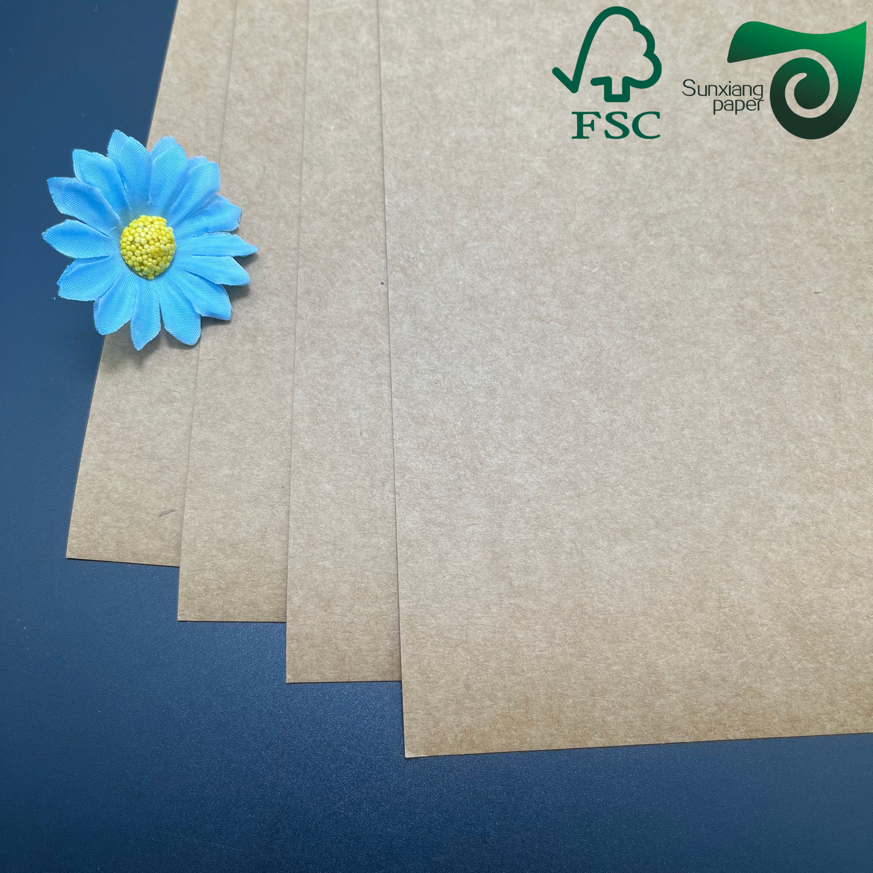 400gsm FSC Certified Food Safe Brown Kraft Cardboard food grade packaging material for food cartons and boxes