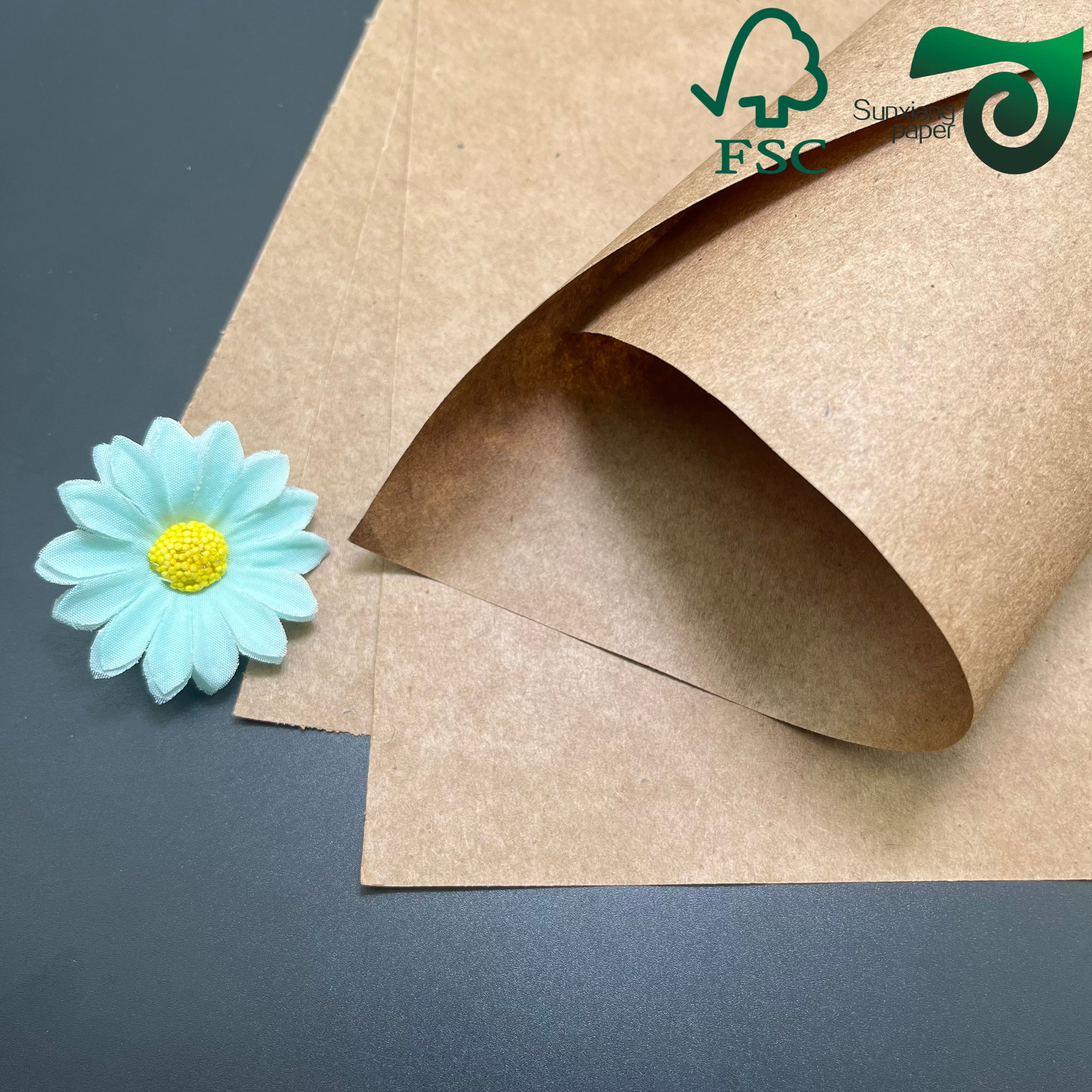 FSC 90gsm high strength brown food grade kraft paper, suitable for kraft paper bags and handbags