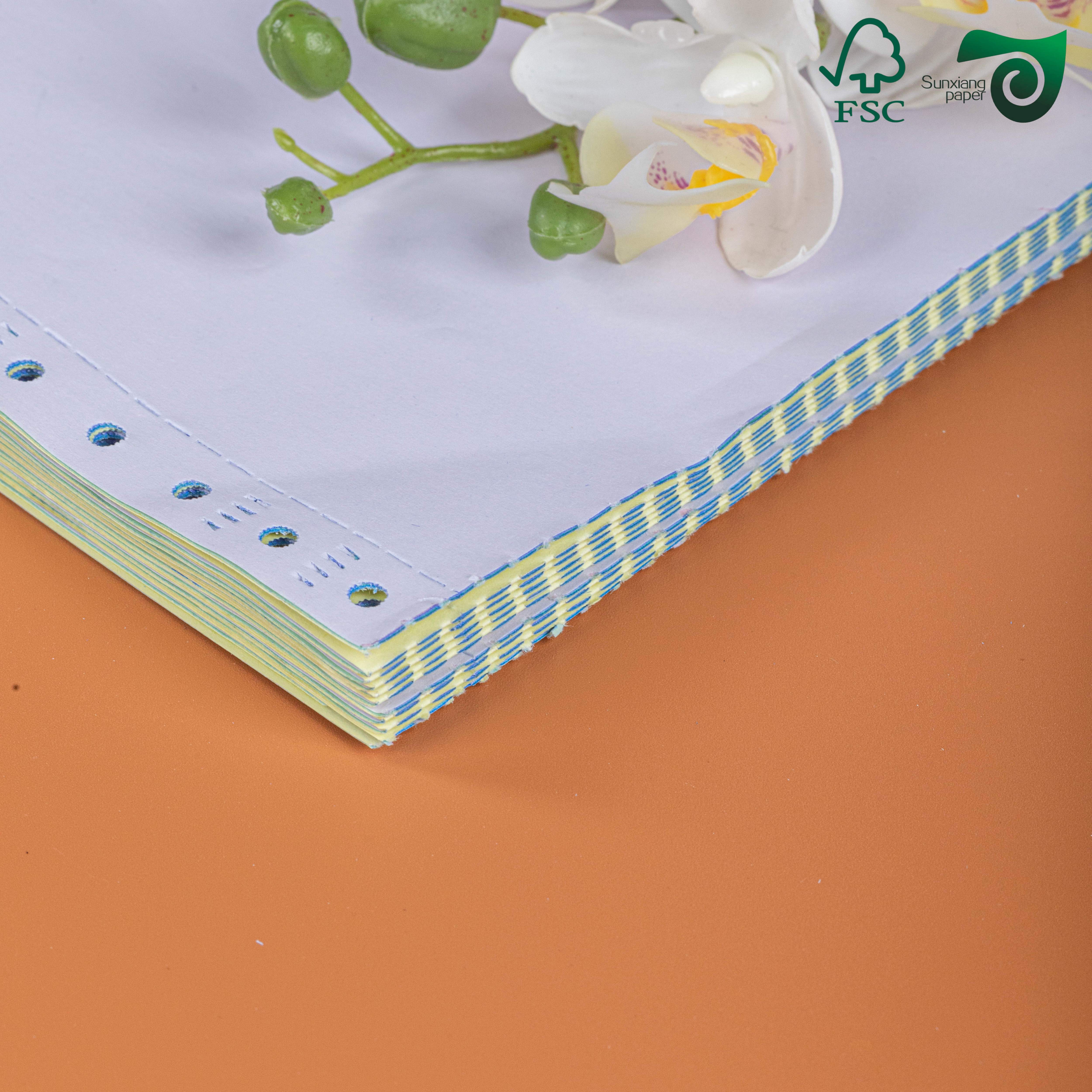 FSC 50GSM 55GSM NCR Carbonless Copy Paper Roll With Black Blue Imaging from