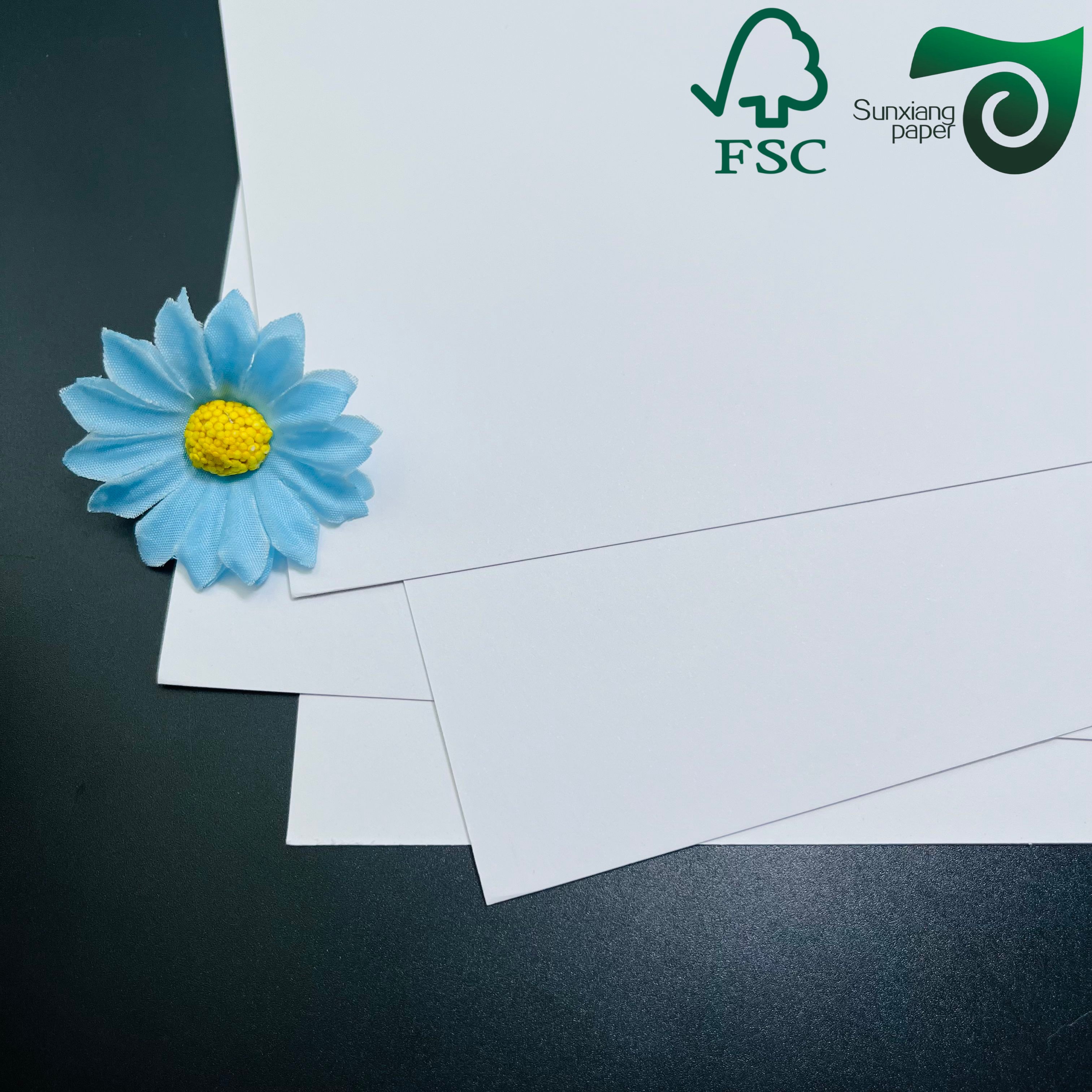 FSC high whiteness uncoated woodfree bond paper 90gsm 120gsm smooth and strong specialized for book printing notebooks and office documents.