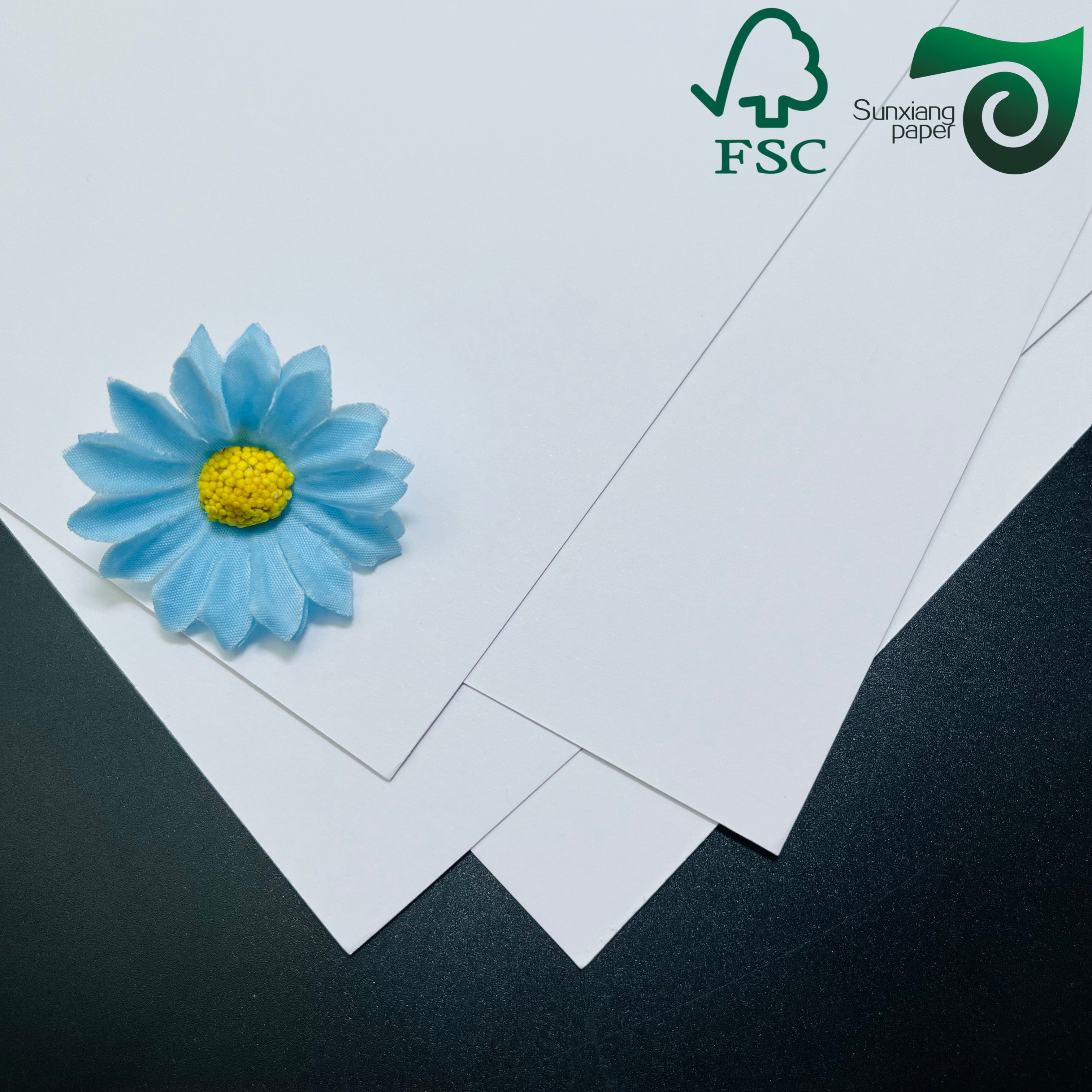 FSC Certified bright white uncoated paperboard 250gsm 300gsm optimized for offset printing