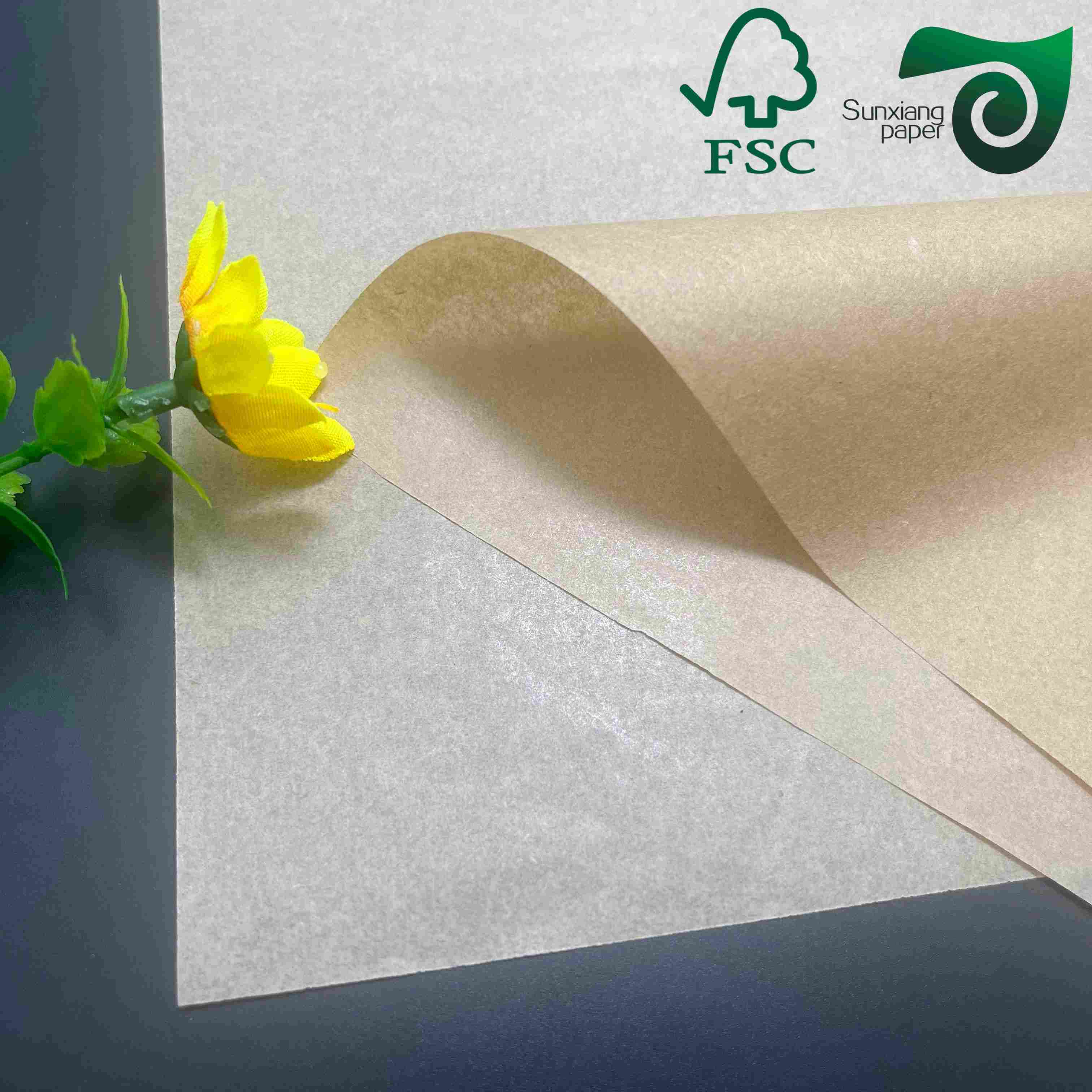 FSC greaseproof wax wrap paper in 35g 40g 45g food grade ideal for sandwiches hamburgers and deli food packaging